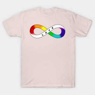 Love Neurodiversity - Rainbow Infinity Symbol for Actually Autistic Neurodivergent Pride Asperger's Autism ASD Acceptance & Support T-Shirt